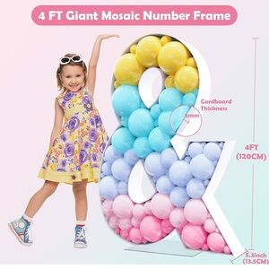 4FT Marquee Letters Mosaic Large Letters & Balloon Frame &